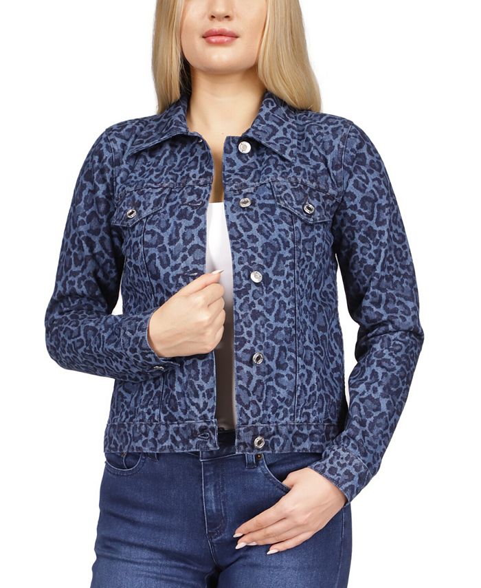 Michael Kors Women's Cotton Leopard-Print Jean Jacket & Reviews - Jackets &  Blazers - Women - Macy's