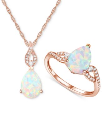 Macy's - 2-Pc. Set Amethyst (3-3/8 ct. t.w.) & Lab-Grown White Sapphire (1/5 ct. t.w.) Pendant Necklace & Matching Ring in 14k Gold-Plated Sterling Silver