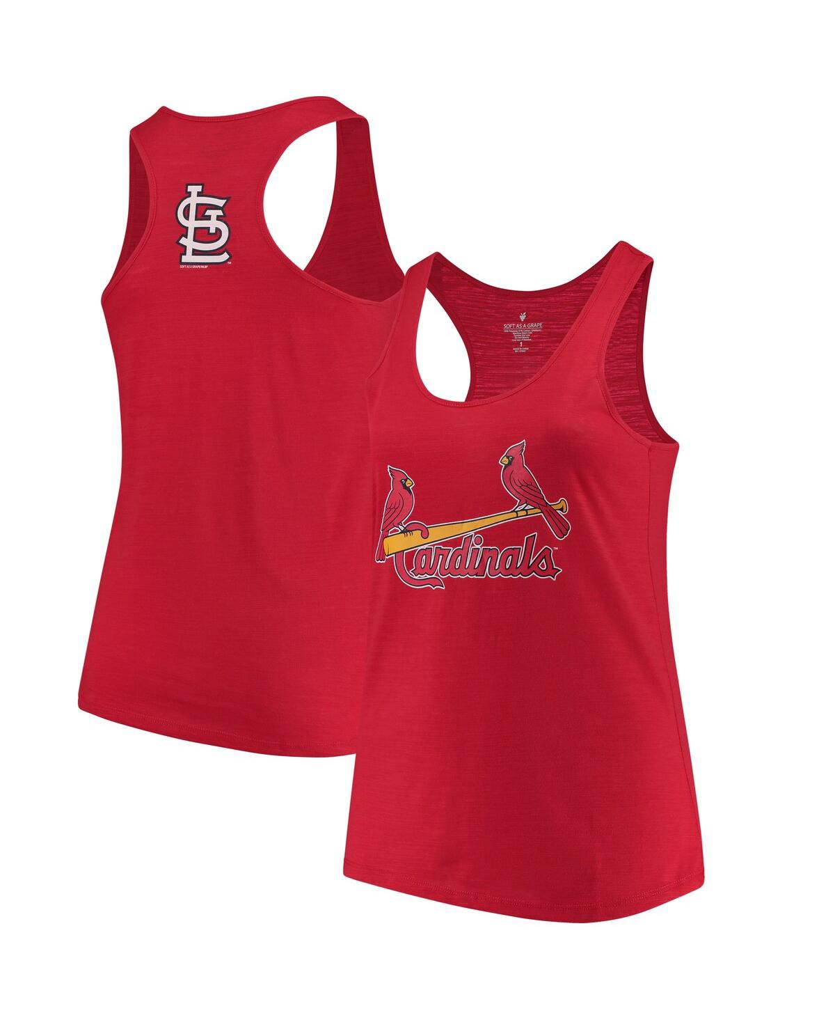 Women's Soft As A Grape Red St. Louis Cardinals Plus Size Swing for the Fences Racerback Tank Top - Red