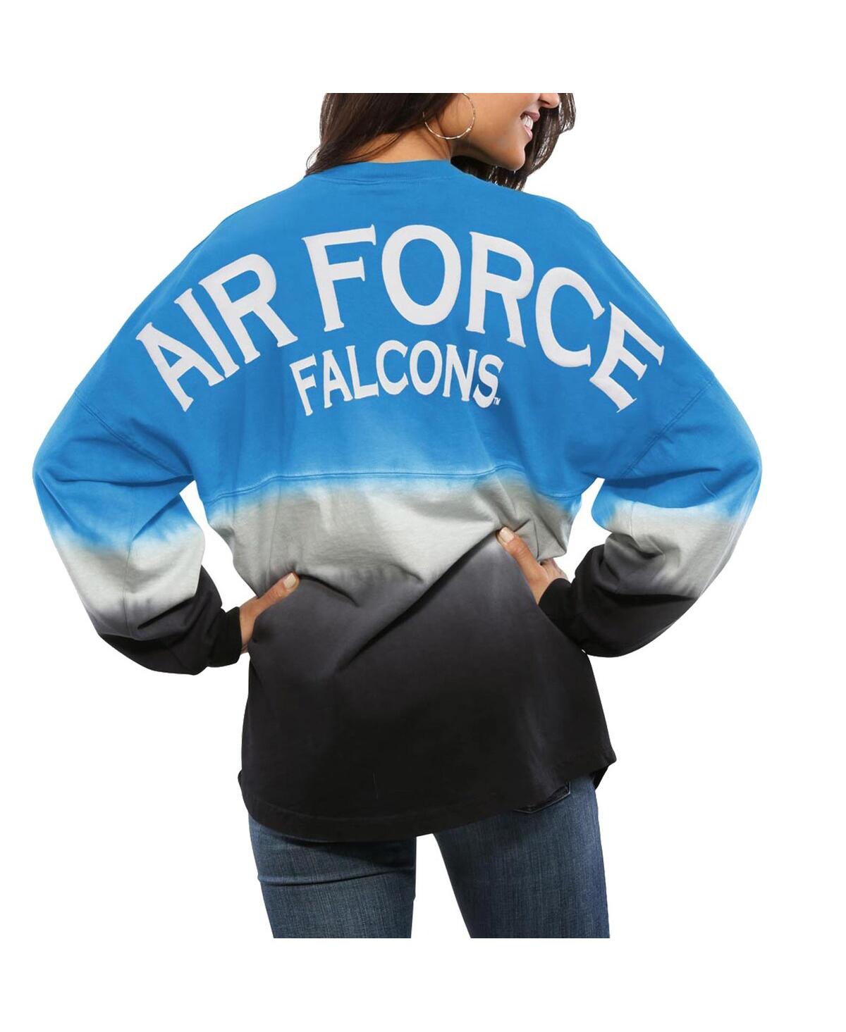 Shop Spirit Jersey Women's Royal Air Force Falcons Ombre Long Sleeve Dip-dyed