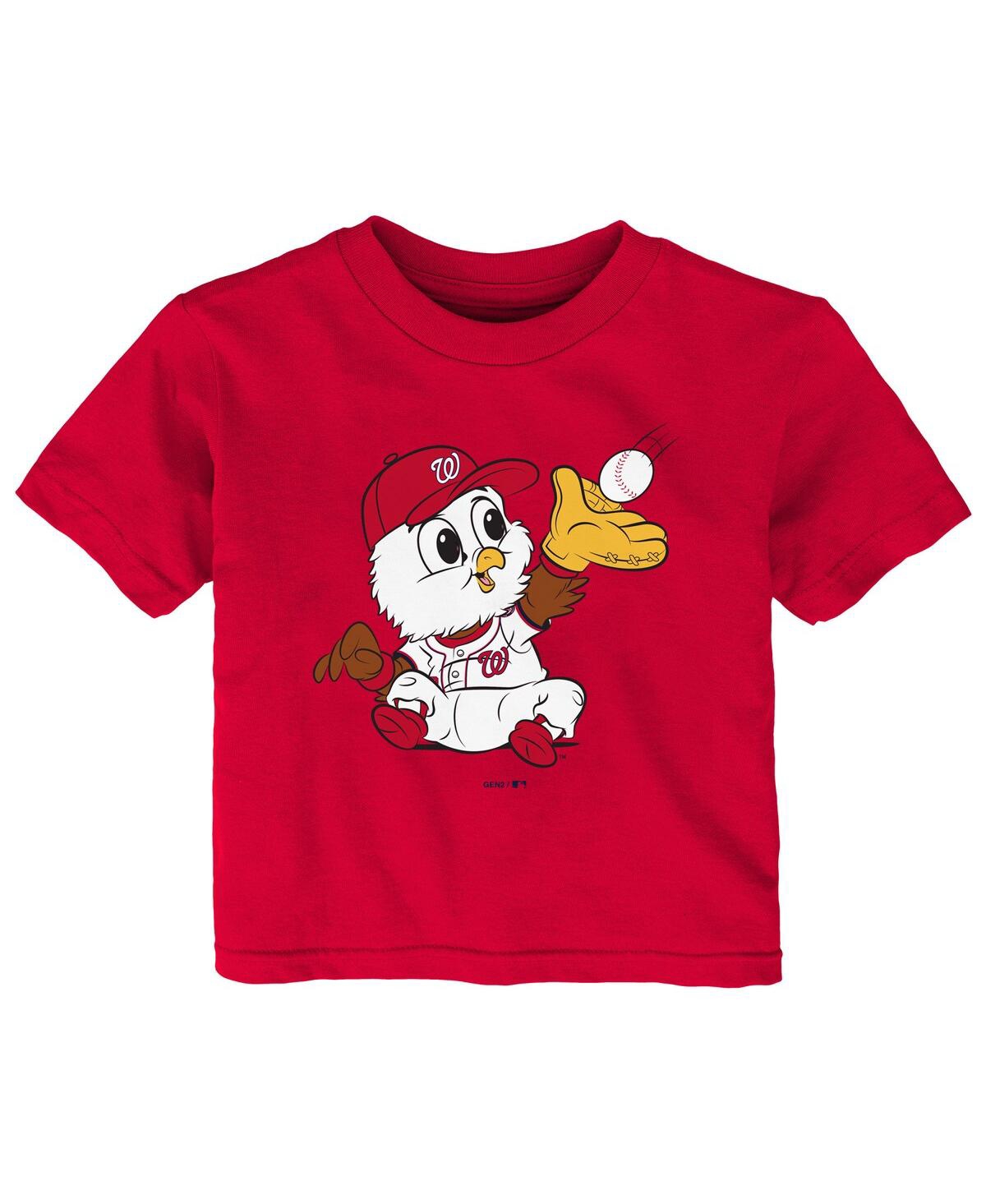Outerstuff Boys And Girls Infant Red Washington Nationals Baby Mascot T-shirt