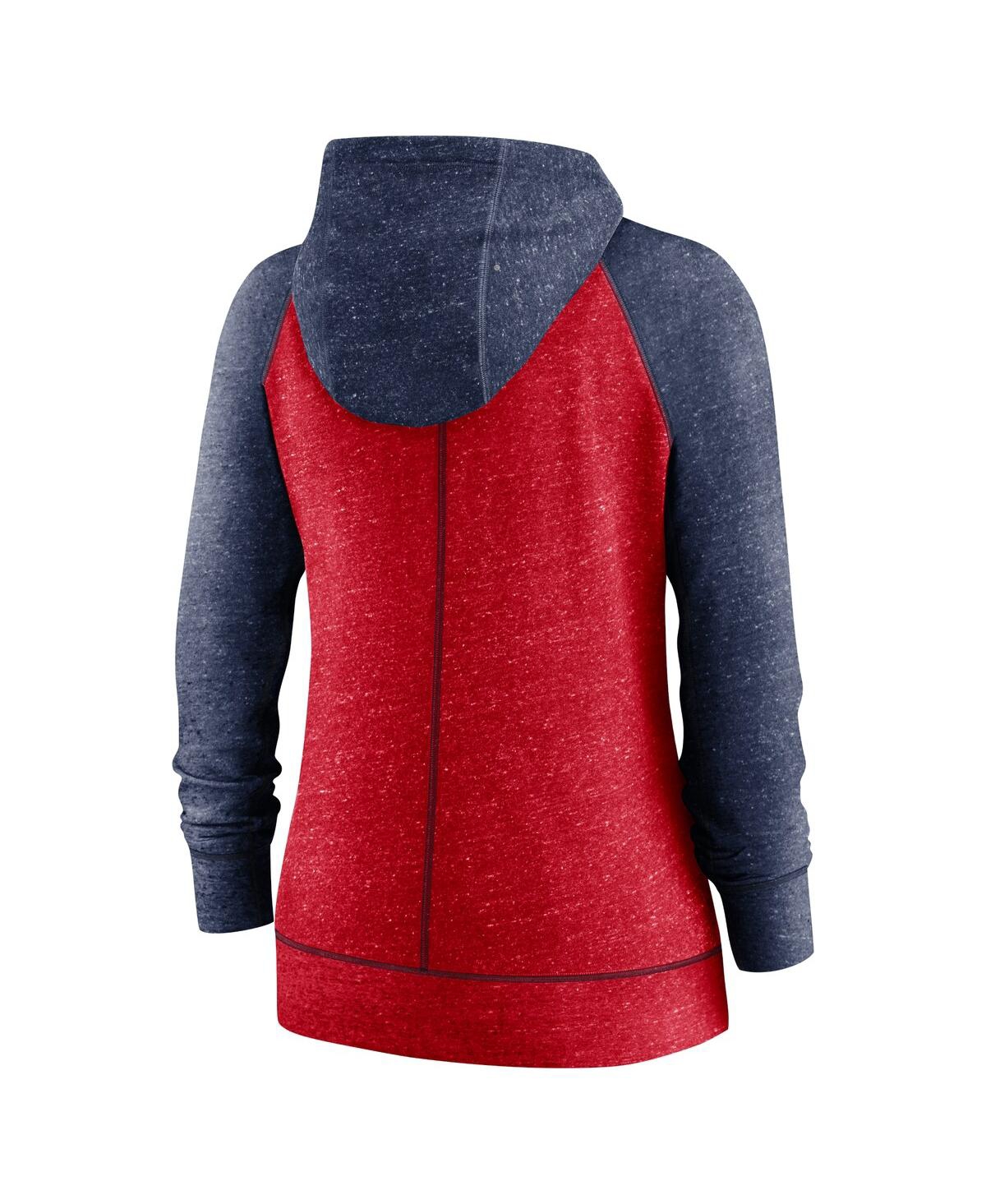 Nike Heather Red/heather Navy Minnesota Twins Split Wordmark Gym Vintage Raglan Lightweight Full-zip In Heathered Red,heathered Navy