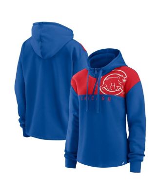 Women's Royal Chicago Cubs Iconic Overslide Color-Block Quarter-Zip Hoodie