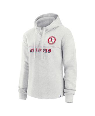 Women's Oatmeal St. Louis Cardinals True Classics Legacy Quarter-Zip Hoodie