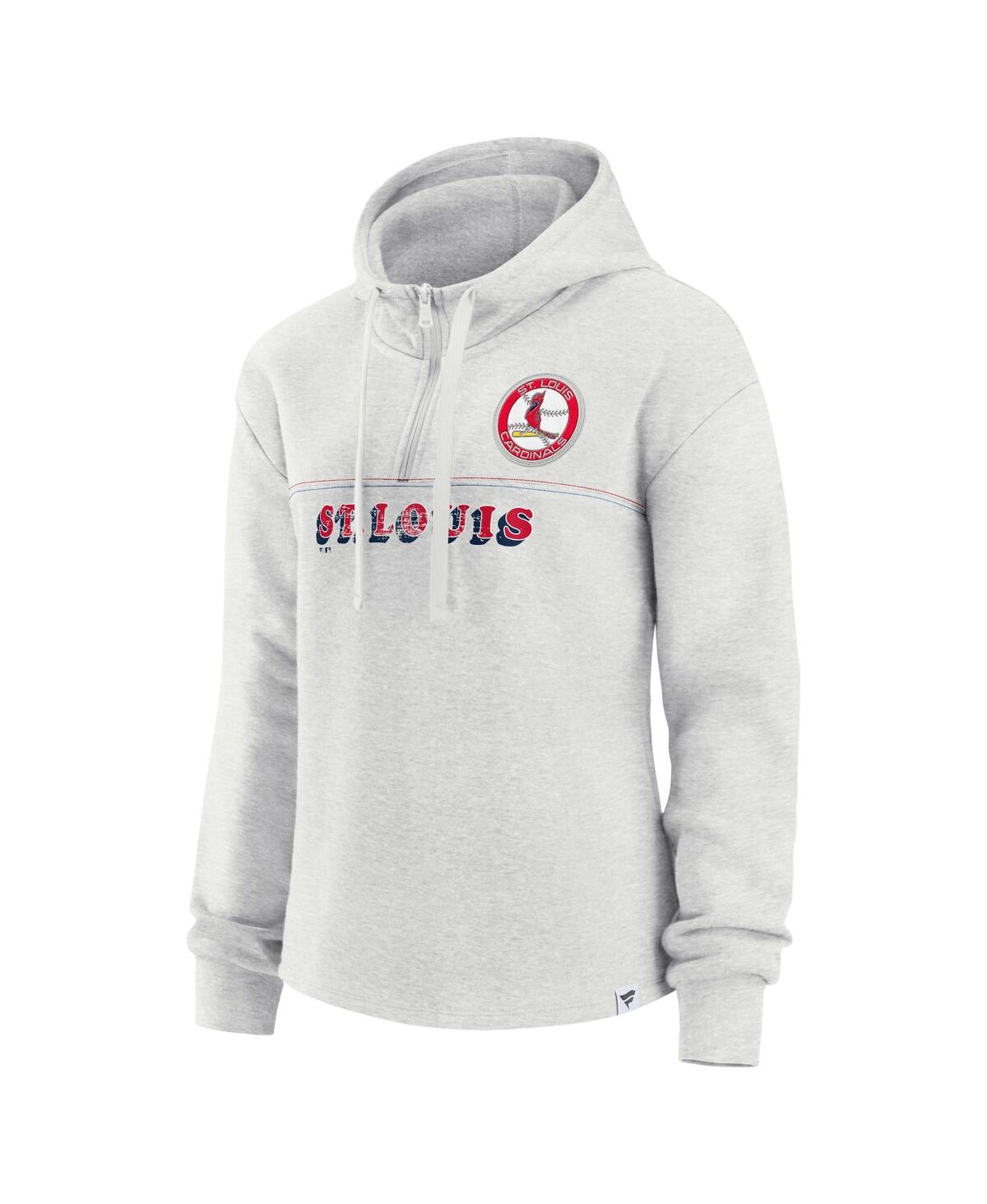 Fanatics Branded Oatmeal St. Louis Cardinals True Classics Legacy Quarter-zip Hoodie In Oatmeal