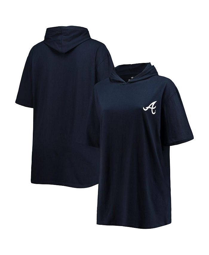 Men's Navy Atlanta Braves Big & Tall Jersey Short Sleeve Pullover Hoodie T- Shirt