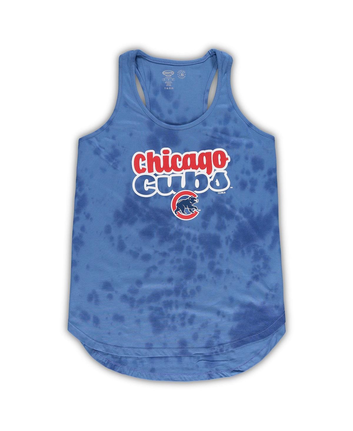 Concepts Sport Women's  Royal Chicago Cubs Plus Size Cloud Tank Top And Shorts Sleep Set In Royal