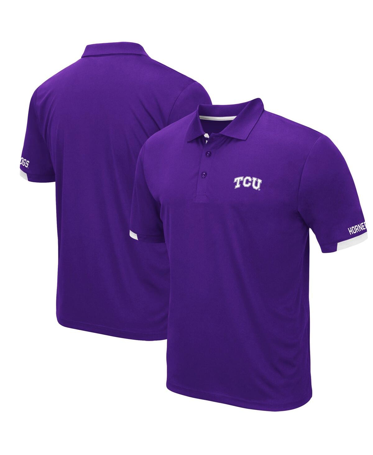 Men's Colosseum Purple Tcu Horned Frogs Logo Santry Polo Shirt - Purple