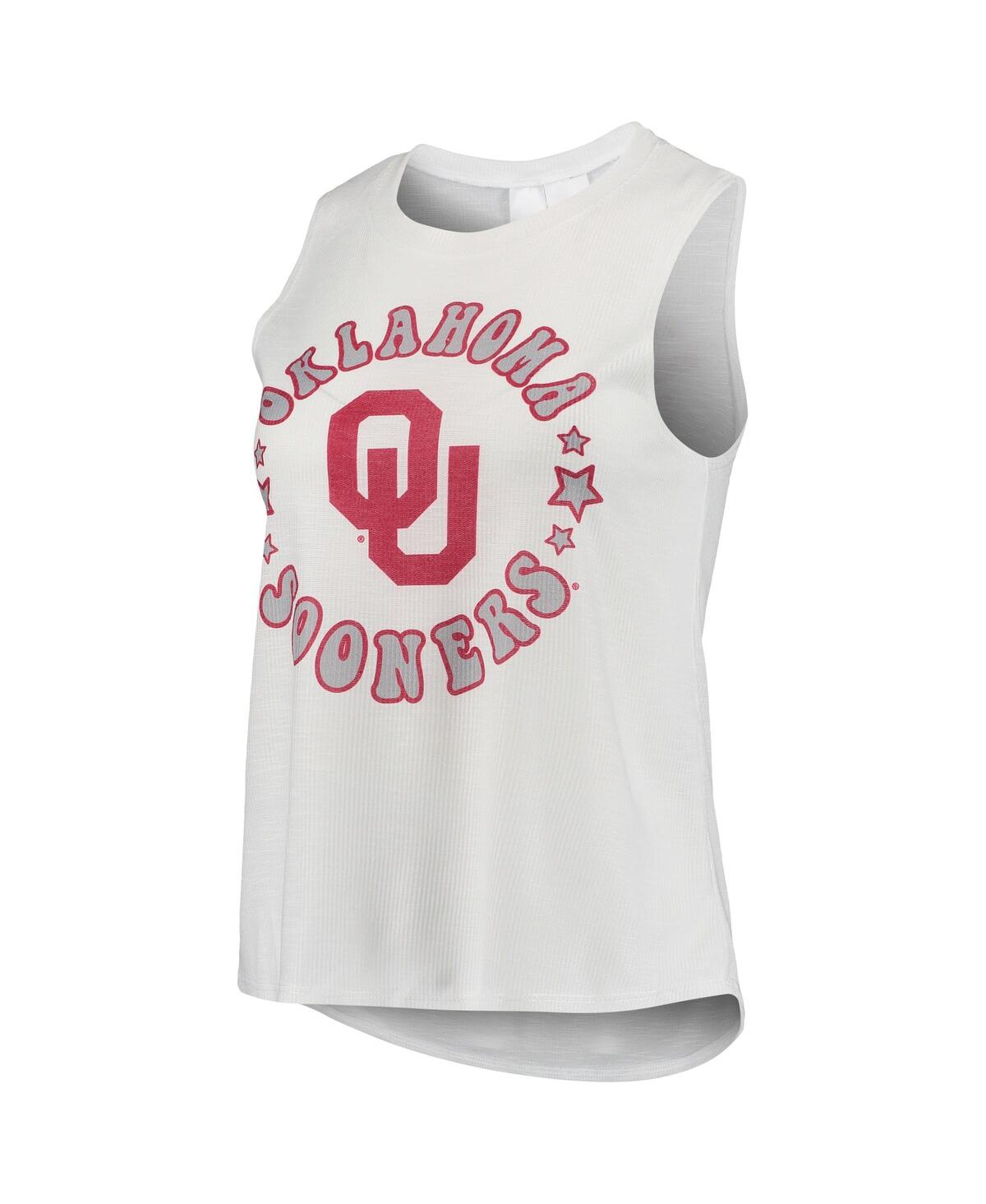 Women's Concepts Sport White Oklahoma Sooners Ultimate Flannel Tank Top and Shorts Sleep Set - White