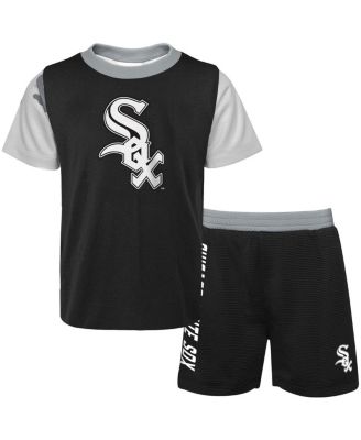 Newborn and Infant Boys and Girls Black,  Chicago White Sox Pinch Hitter T-shirt and Shorts Set
