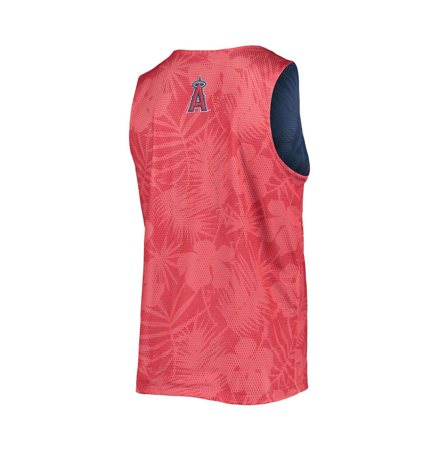 Мужской топ FOCO Red, Navy Los Angeles Angels Floral Reversible Mesh — фото 4