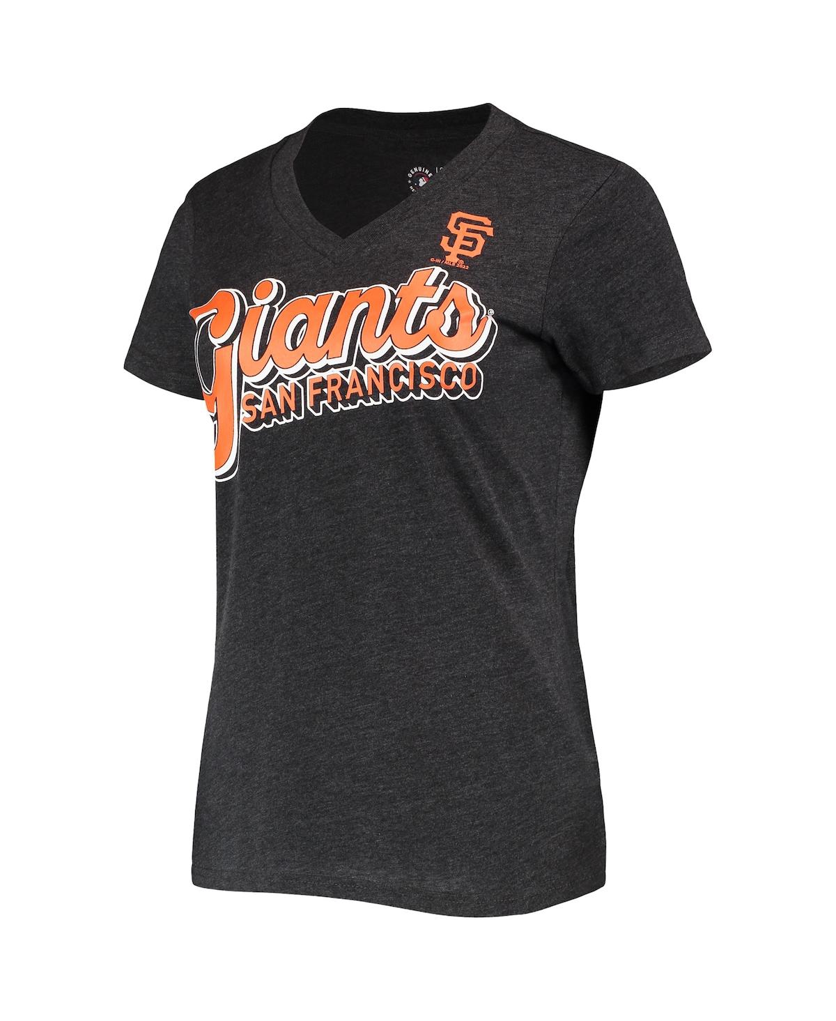 Women's G-iii 4Her by Carl BanksSan Francisco Giants First Place V-Neck T-shirt - Heathered Black