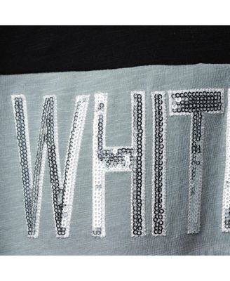 Women's Black and Silver Chicago White Sox Lead Off Notch Neck T-shirt