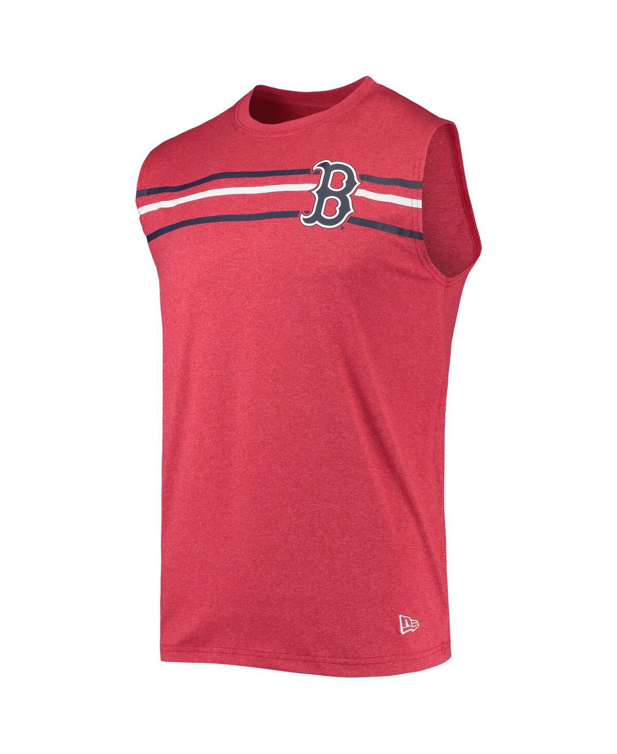 Shop New Era Men's  Heathered Red Boston Red Sox Muscle Tank Top