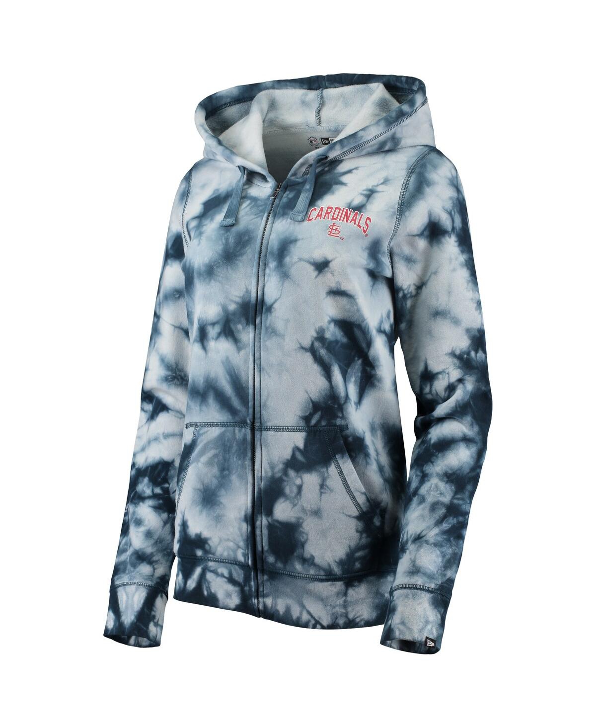 Shop New Era Women's  Navy St. Louis Cardinals Tie-dye Full-zip Hoodie