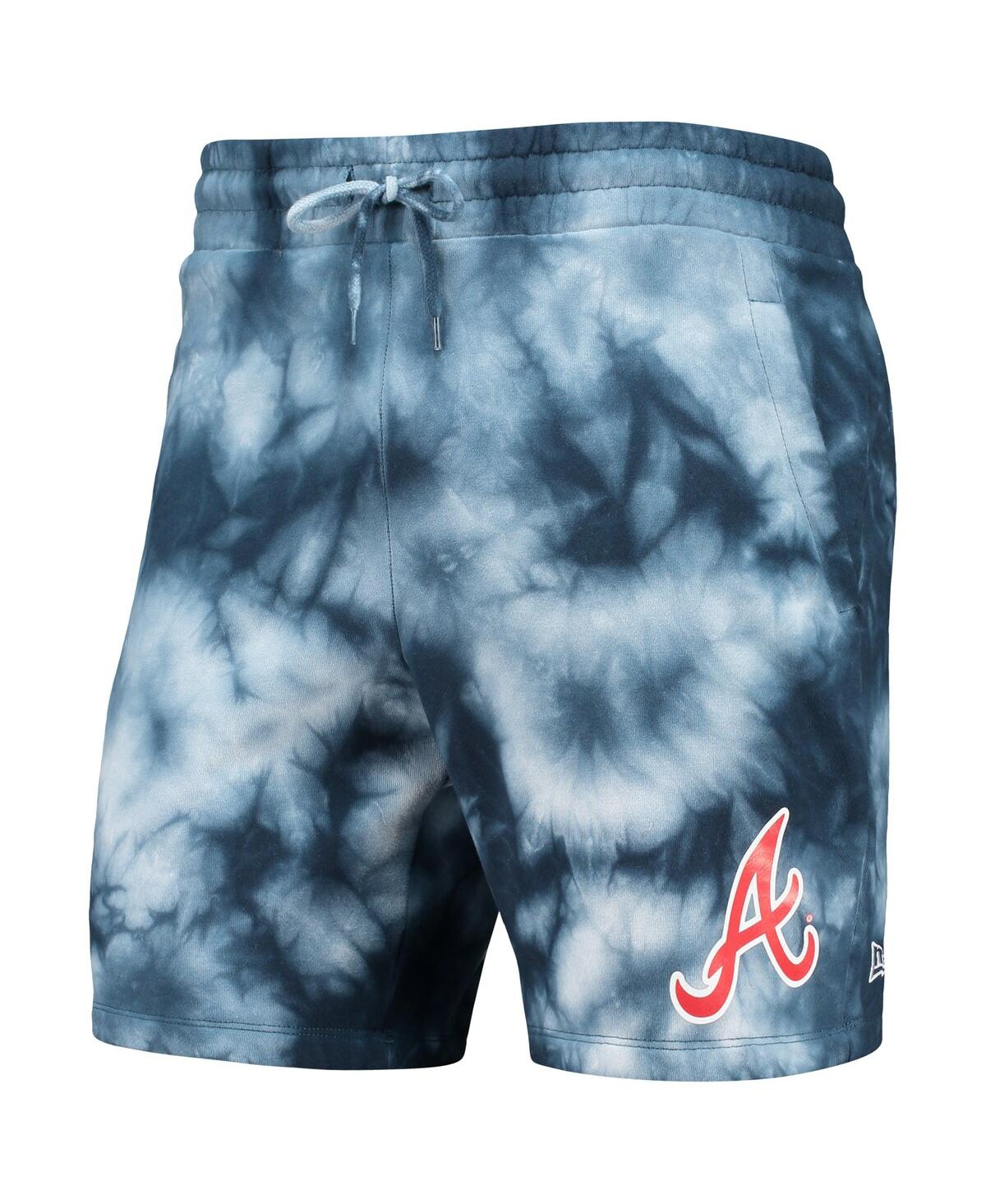 Shop New Era Men's  Navy Atlanta Braves Team Dye Shorts