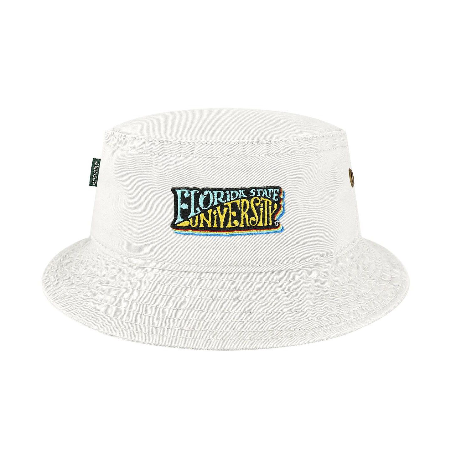 Мужская панама League Collegiate Wear White Florida State Seminoles Beach Club Color Waves Bucket Hat — фото 3
