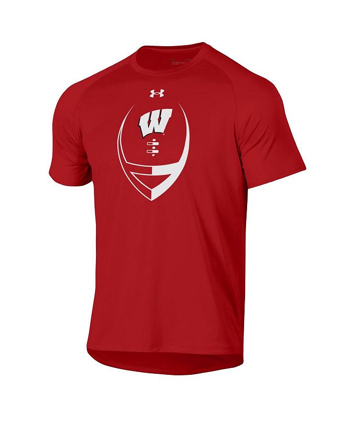 Under Armour Men's Red Wisconsin Badgers Football Icon Raglan T-shirt ...
