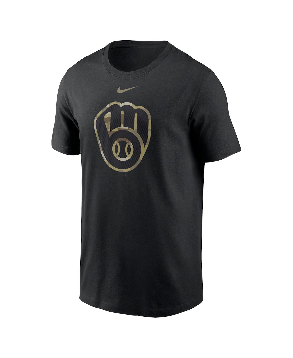 Men's NikeMilwaukee Brewers Camo Logo Team T-shirt - Black