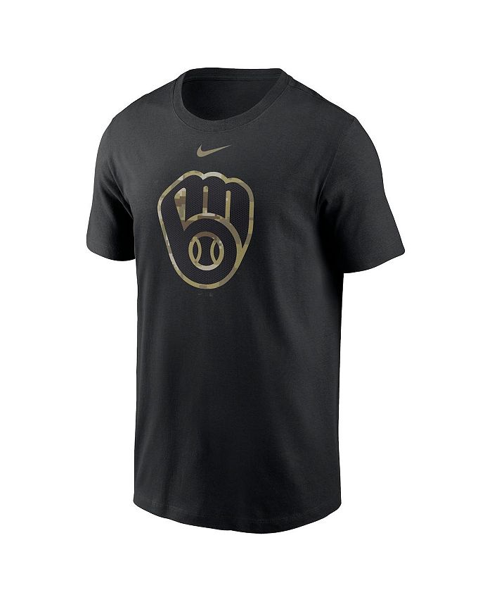 Nike Men's Black Milwaukee Brewers Camo Logo Team T-shirt & Reviews ...