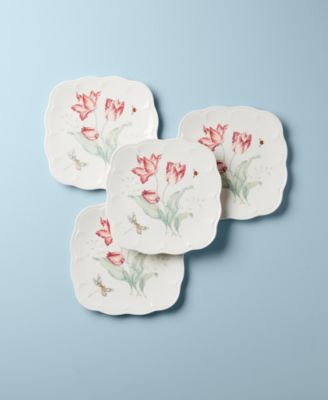 Butterfly Meadow Square Accent Plates, Set of 4
