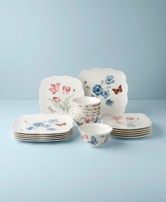 Butterfly Meadow Square 18 Pc. Dinnerware Set, Service for 6, Exclusively at Macy’s