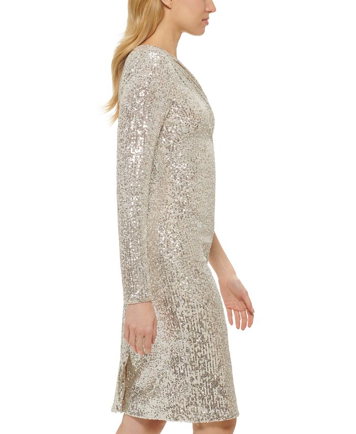 Vince Camuto Women's One-Shoulder Sequined Sheath Dress - Macy's