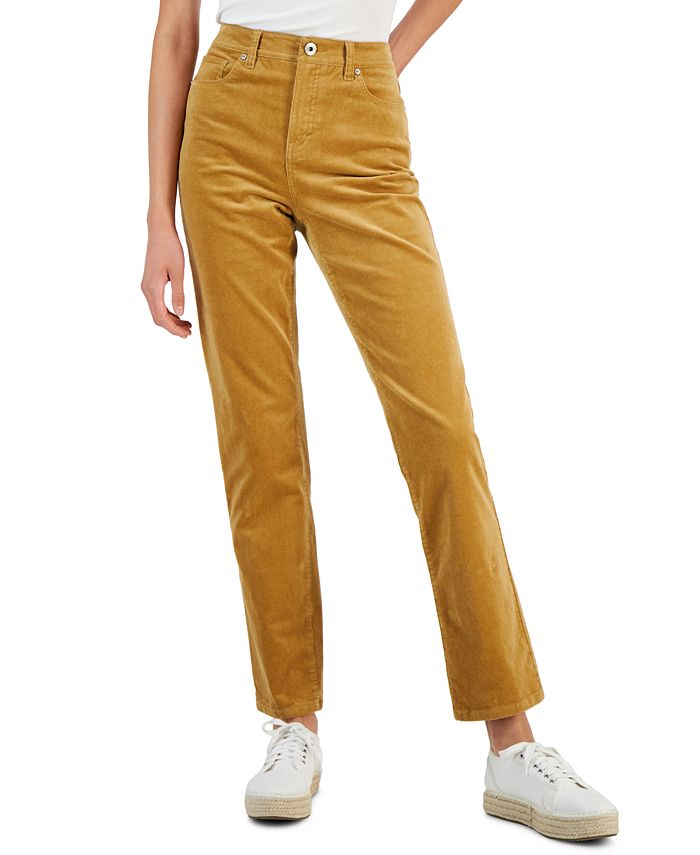 Style & Co Petite High-Rise Straight-Leg Corduroy Jeans, Created for Macy's  - Macy's