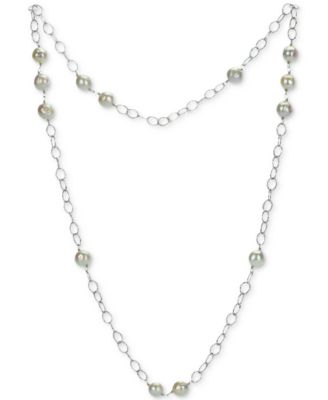 Macy's - Cultured Freshwater Pearl (8-9mm) 28" Statement Necklace in Sterling Silver