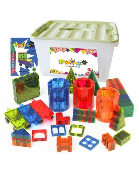 Детский конструктор Mag-Genius Magnet Tiles 143-Piece Building Set, Ages 3+