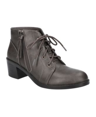 Easy Street Women's Bean Ankle Boot - Comfort Wave Block Heel Bootie With Embossed Detail