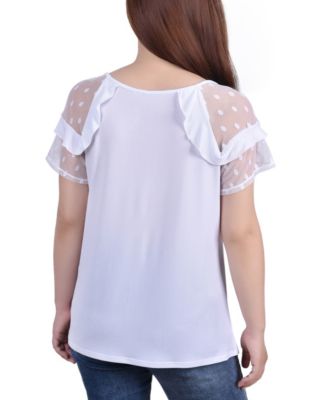Petite Size Short Dot Sleeve Top