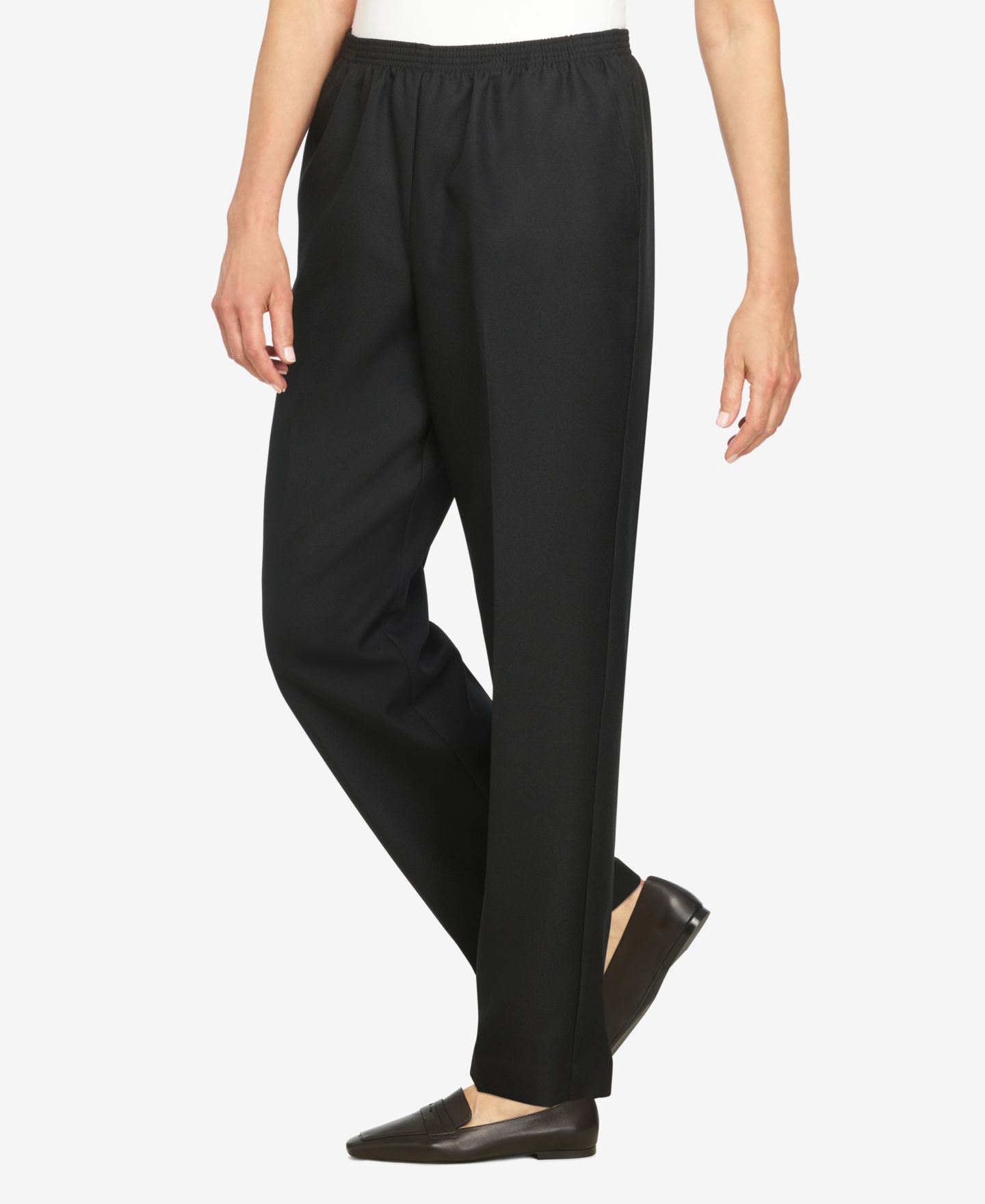 Женские брюки Alfred Dunner Plus Size Classic Pull-On Straight-Leg Average Length, цвет: Чёрный — фото 3