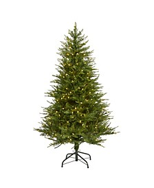 Wisconsin Fir Artificial Christmas Tree with Lights and Bendable Branches, 60"