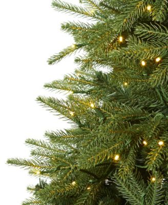 Vancouver Fir Natural Look Artificial Christmas Tree with Lights and Bendable Branches, 96"