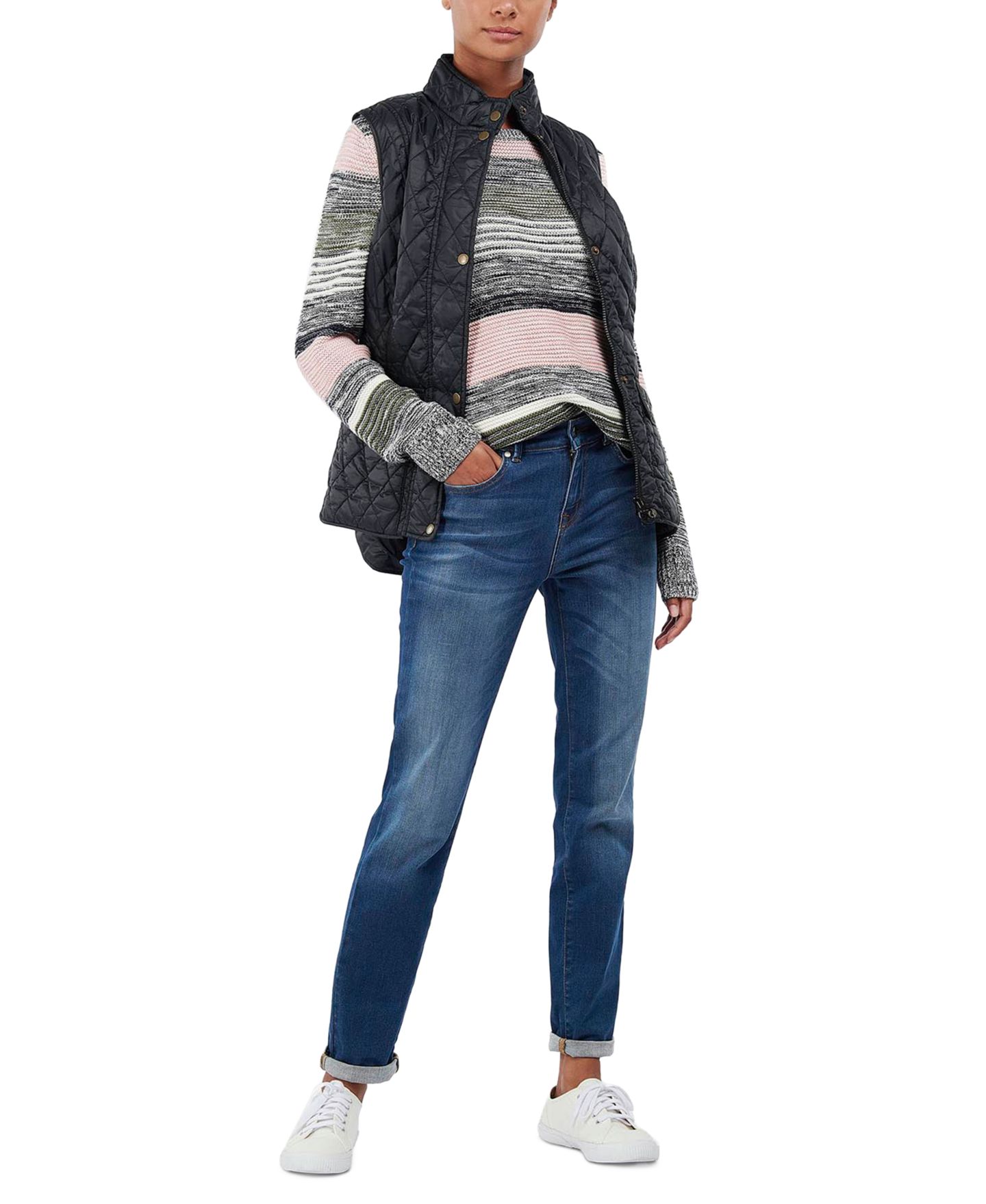 Женский жилет Barbour Otterburn Quilted Vest, цвет: Чёрный — фото 2