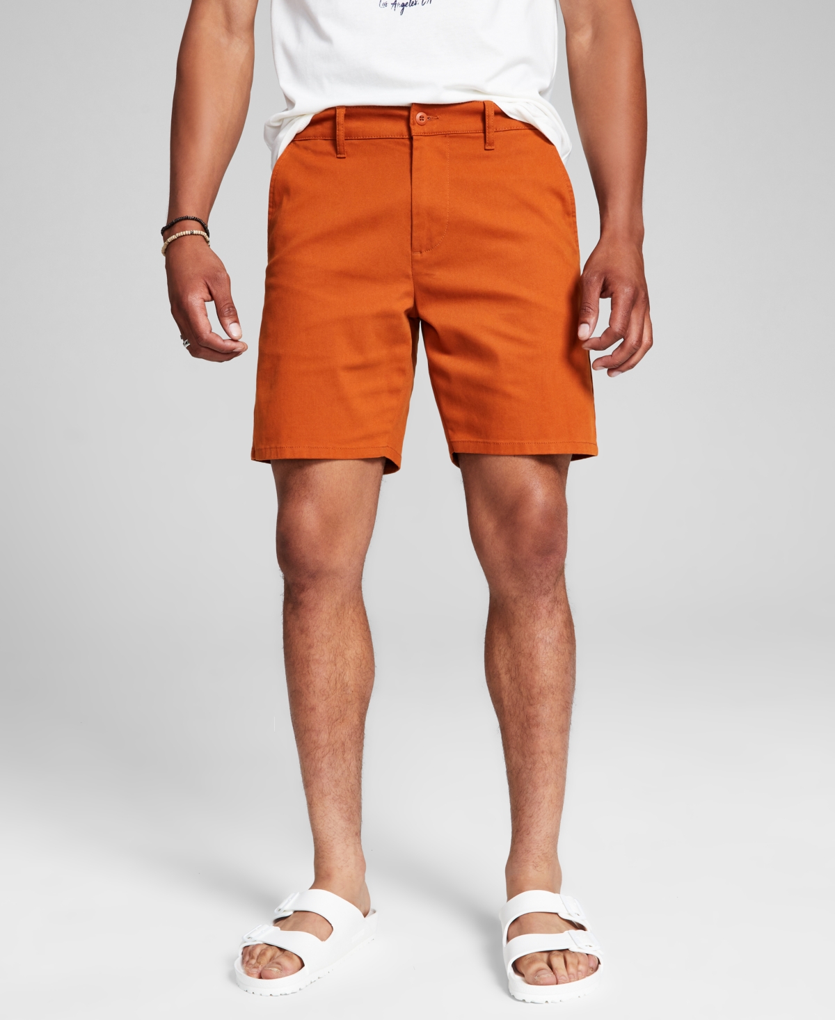 And Now This Men's Stretch Chino Shorts In Chestnut Brown