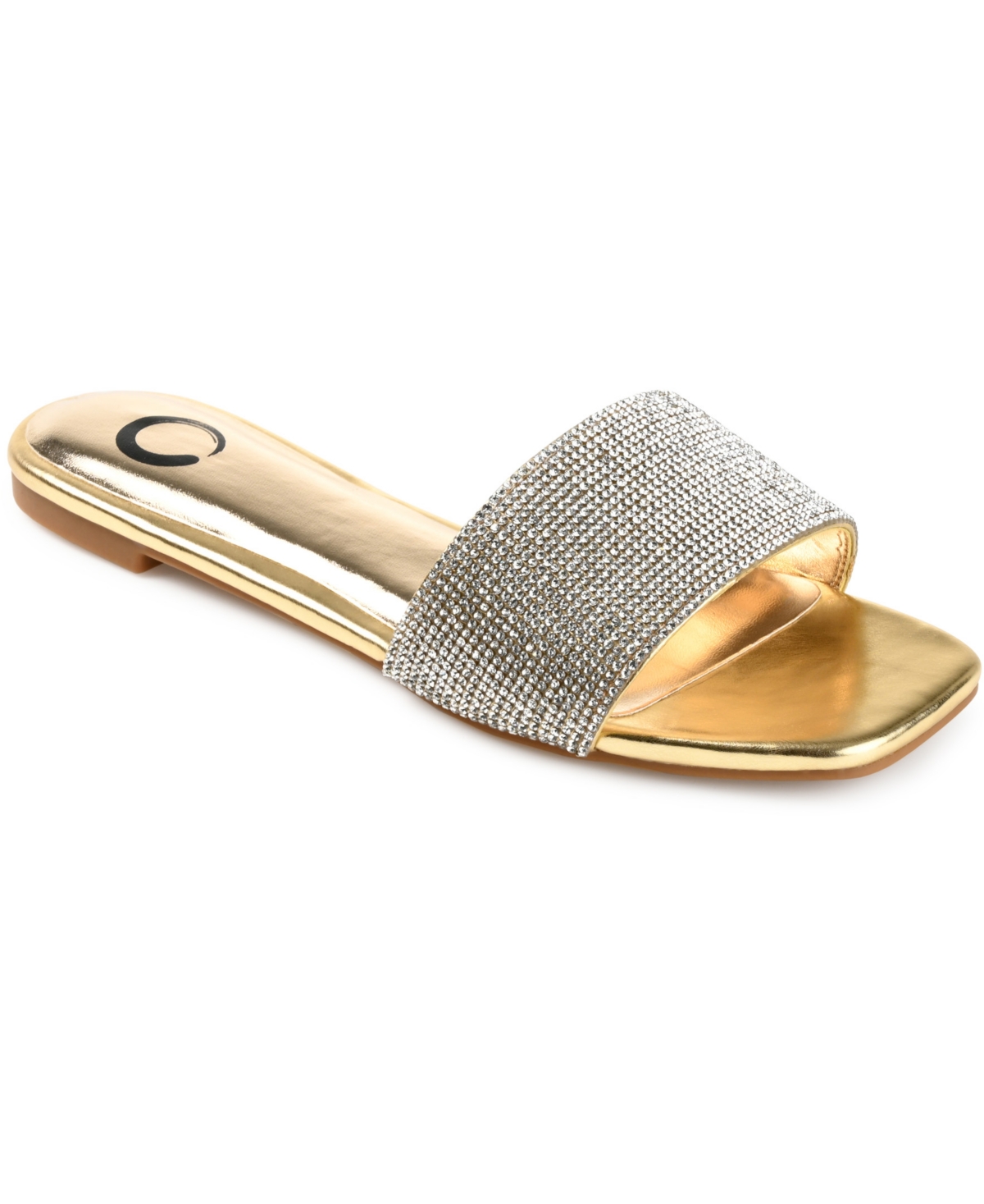 Women's Grayce Rhinestone Flat Sandals - Silver