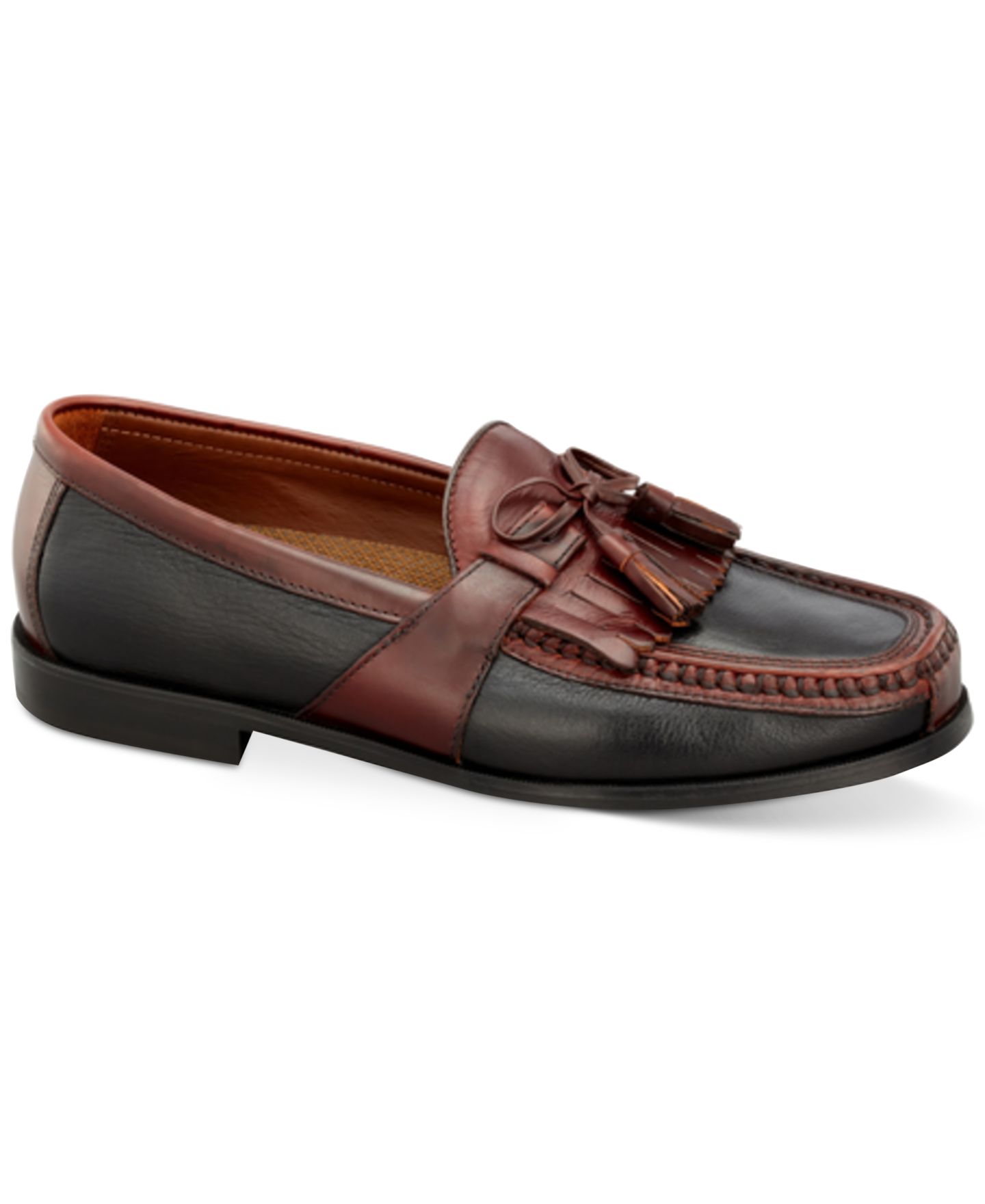 Мужские туфли Johnston & Murphy Aragon II Kiltie Tassel Loafer, цвет: Чёрный / Каштановый — фото 3