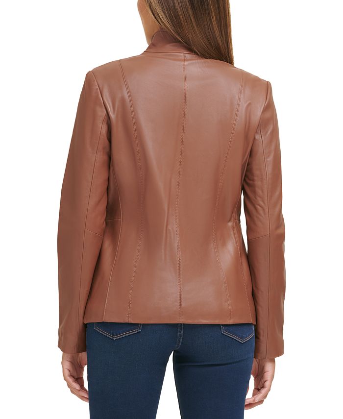 cole haan petite leather jacket
