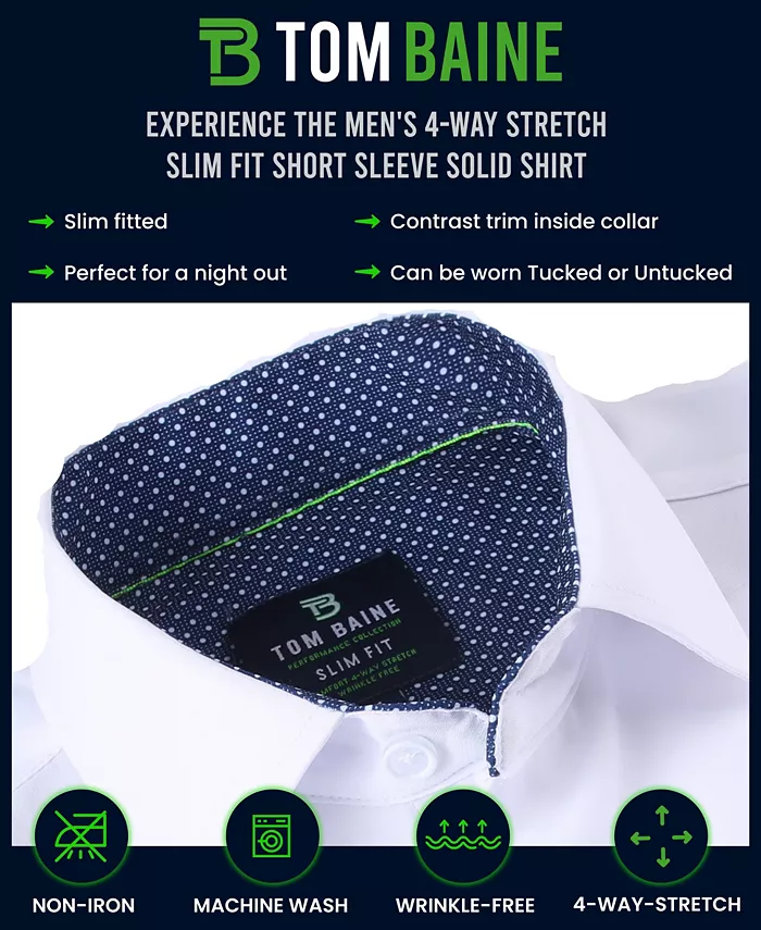 Men's Slim Fit Short Sleeve Performance Button Down Dress Shirt - thumbnail 4