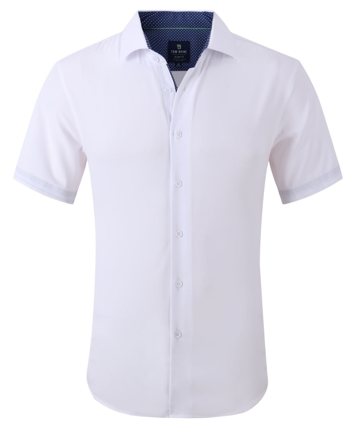 Men's Slim Fit Short Sleeve Performance Button Down Dress Shirt - Light Pink