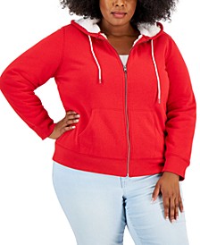 Plus Size Sherpa-Lined Hoodie, Created for Macy's