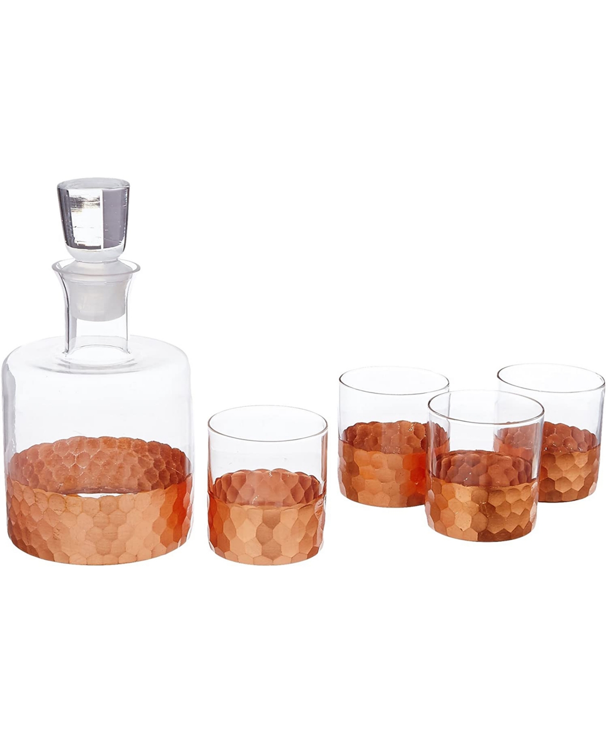 American Atelier Daphne Decanter And Whiskey Glass Set, 5 Piece In Brown