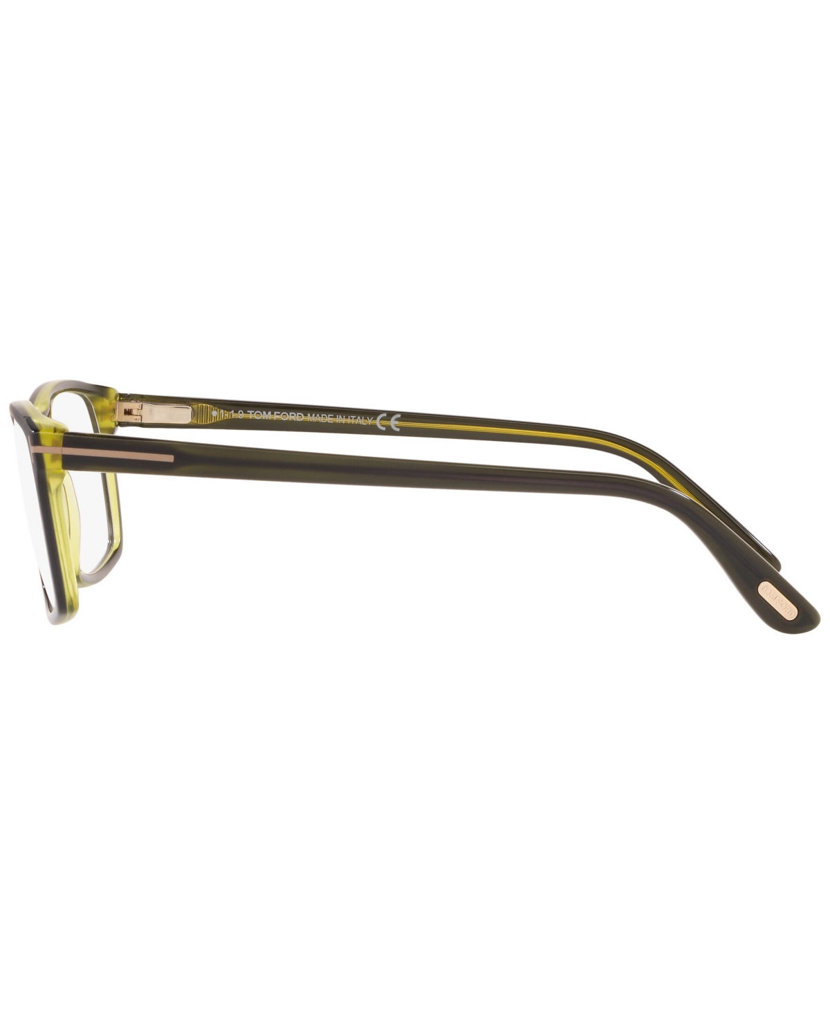 Tom Ford Tr000539 Men's Rectangle Eyeglasses In Green Dark