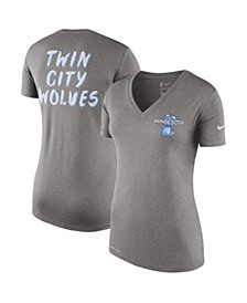 Women's Heather Charcoal Minnesota Timberwolves 2019/20 City Edition Performance V-Neck T-shirt