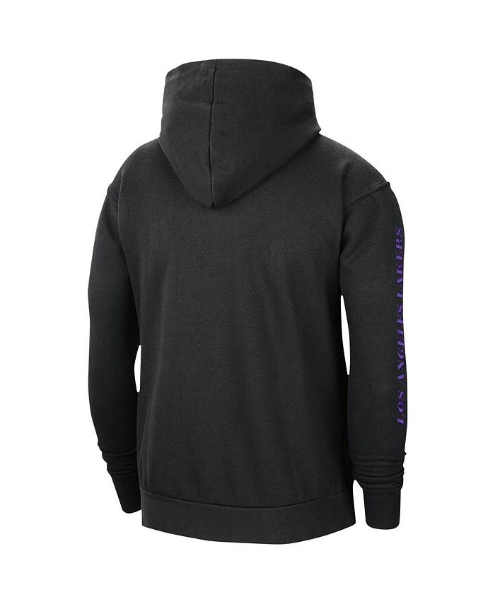 Nike Men's Black Los Angeles Lakers Courtside Chrome Pullover Hoodie ...