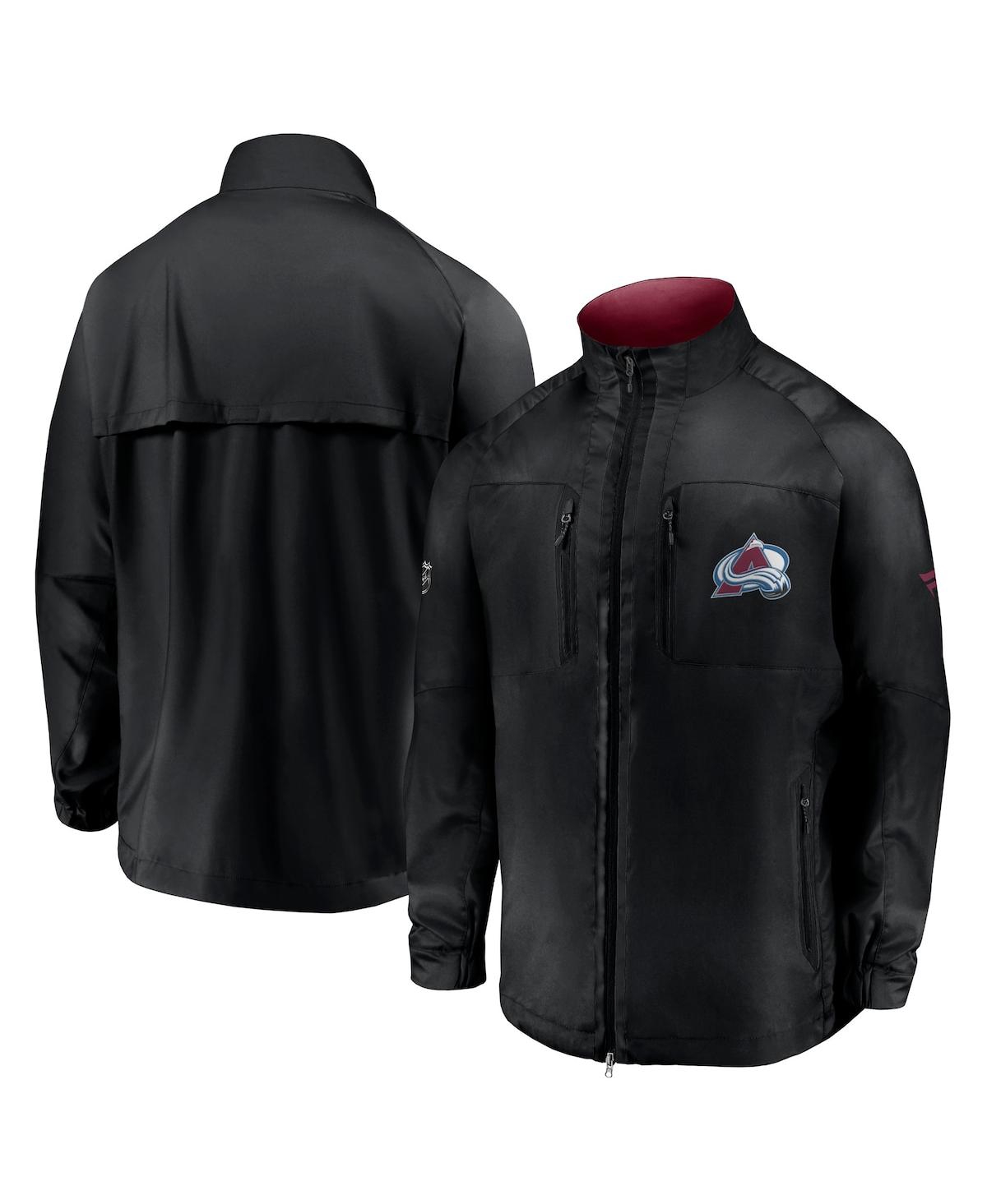 Shop Fanatics Men's  Black Colorado Avalanche Authentic Pro Locker Room Rink Raglan Full-zip Jacket