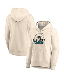 Women's Branded Oatmeal San Jose Sharks Carry the Puck Pullover Hoodie Sweatshirt