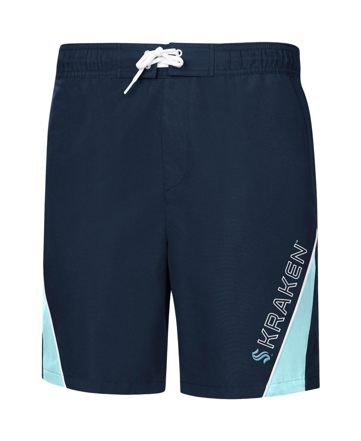 Shop G-iii Sports By Carl Banks Men's  Deep Sea Blue Seattle Kraken Sunrise Volley Swim Shorts